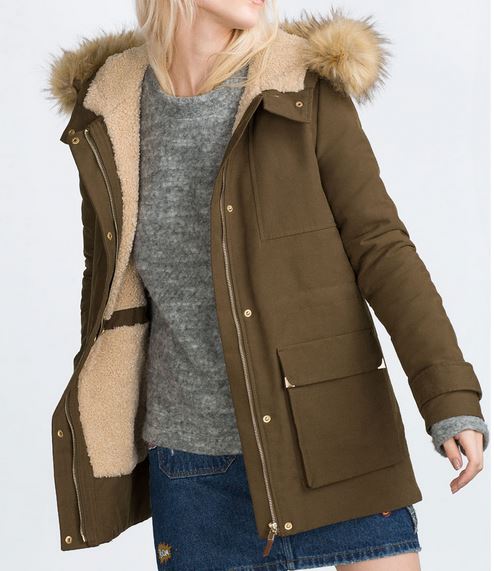 zara parka femme